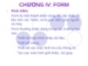 CHƯƠNG IV: FORM