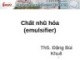 Bài giảng Phụ gia thực phẩm: Chất nhũ hóa (emulsifier) - ThS. Đặng Bùi Khuê