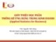 Bài giảng Thống kê ứng dụng trong kinh doanh: Chương 0 - ThS. Nguyễn Tiến Dũng