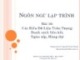 Bài giảng Ngôn ngữ lập trình: Bài 10 - Lê Nguyễn Tuấn Thành