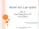 Bài giảng Ngôn ngữ lập trình: Bài 6 - Lê Nguyễn Tuấn Thành