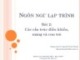 Bài giảng Ngôn ngữ lập trình: Bài 2 - Lê Nguyễn Tuấn Thành