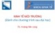 Bài giảng Kinh tế môi trường - Chương 9: Thực trạng và thách thức về môi trường, kinh tế xanh, tăng trưởng xanh và biến đổi khí hậu ở Việt Nam