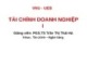 Bài giảng Tài chính doanh nghiệp 1: Chương 7 - PGS.TS Trần Thị Thái Hà