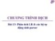 Bài giảng Chương trình dịch: Bài 13 - Trương Xuân Nam