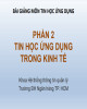 Bài giảng Tin học ứng dụng (Phần 2): Chương 3 - Ứng dụng excel giải các bài toán kinh tế